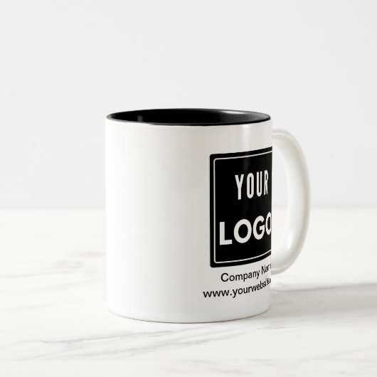 ロゴパーソナライズされたビジネス ツートーンマグカップ (正面右)