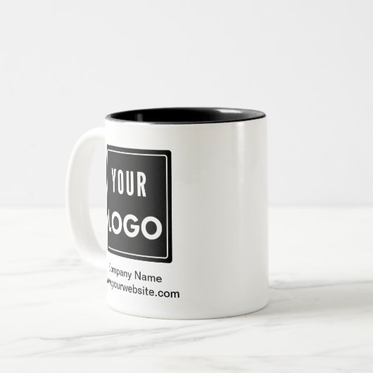 ロゴパーソナライズされたビジネス ツートーンマグカップ (正面左)