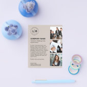 ロゴパーソナライズされたフォトベージュモダンビジネス チラシ (シングル)