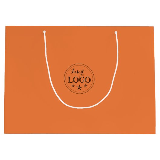 ロゴパーソナライズされたプリンストンオレンジ ラージペーパーバッグ (正面)