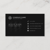 ロゴパーソナライズされたプロフェッショナル黒の追加 名刺 (裏面)