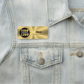 ロゴパーソナライズされたラジアルメタリック金ゴールドモダン 名札 (インサイチュ)