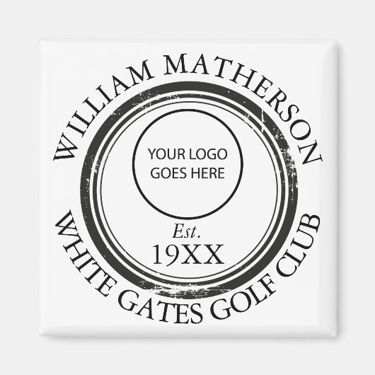 ロゴパーソナライズされたレトロスタンプ磁石 マグネット (正面)