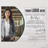 ロゴパーソナライズされた不動産仲介業者ブローカ実在ーEstate Agent チラシ (正面)