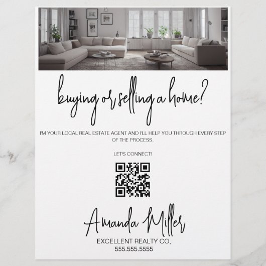 ロゴパーソナライズされた不動産仲介業者ブローカ実在ーEstate Agent チラシ (裏面)