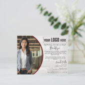 ロゴパーソナライズされた不動産仲介業者ブローカ実在ーEstate Agent ポストカード (スタンド正面)