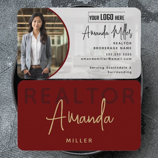 ロゴパーソナライズされた不動産仲介業者ブローカ実在ーEstate Agent 名刺