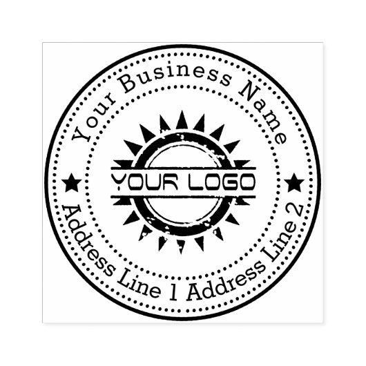 ロゴパーソナライズされた付きビジネス差出人住所 ラバースタンプ (インプリント)