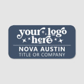 ロゴパーソナライズされた付き会社従業員名タグ 名札 (正面)