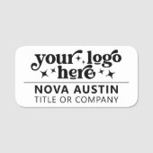 ロゴパーソナライズされた付き会社従業員名タグ 名札 (正面)