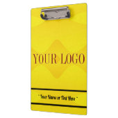 ロゴパーソナライズされた名黄色のクリップボード クリップボード (左)