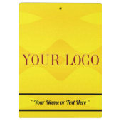 ロゴパーソナライズされた名黄色のクリップボード クリップボード (裏面)