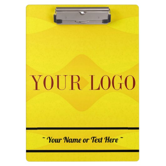 ロゴパーソナライズされた名黄色のクリップボード クリップボード (正面)