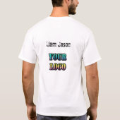 ロゴパーソナライズされた文字宇宙名の会社edi tシャツ (裏面)