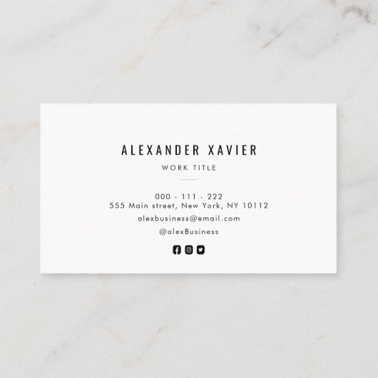 ロゴパーソナライズされた白黒名刺 名刺 (裏面)