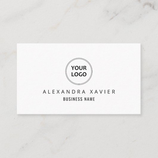 ロゴパーソナライズされた白黒名刺 名刺 (正面)