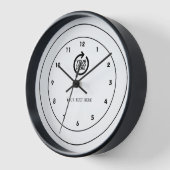 ロゴパーソナライズされた白黒 壁時計 (傾斜)