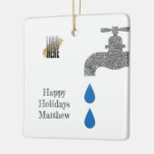 ロゴパーソナライズされた配管用手付き建築業者ホワイト セラミックオーナメント (左)