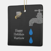 ロゴパーソナライズされた配管用手作り業者 セラミックオーナメント (左)