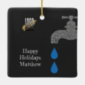 ロゴパーソナライズされた配管用手作り業者 セラミックオーナメント (裏面)