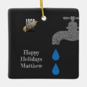 ロゴパーソナライズされた配管用手作り業者 セラミックオーナメント (正面)