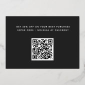 ロゴパーソナライズされたQRコードありがとう割引カード 箔シーズンカード (裏面)