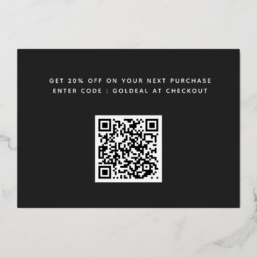 ロゴパーソナライズされたQRコードありがとう割引カード 箔シーズンカード (裏面)