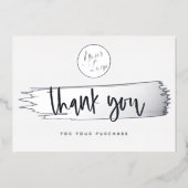 ロゴパーソナライズされたQRコードありがとう割引カード 箔シーズンカード (正面)