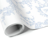 ロゴパーソナライズカスタムされたモノグラムChinoiserie Toile ラッピングペーパー (ロールコーナー)