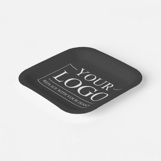 ロゴパーティー食器金ゴールドの追加パーソナライズされた ペーパープレート (傾斜あり)