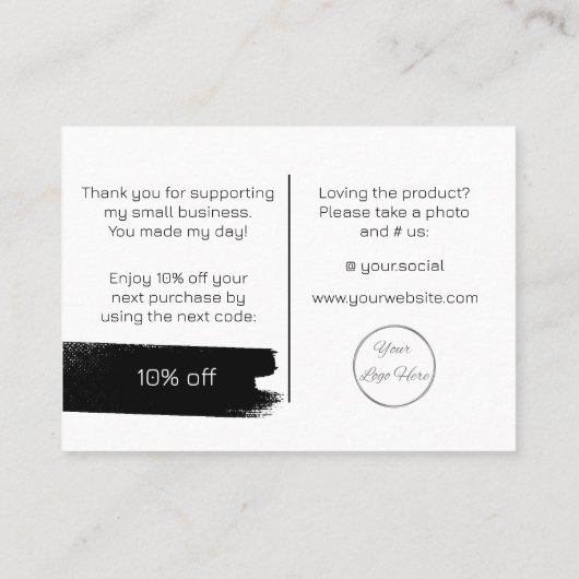 ロゴヒップスター付きアーバンホワイトありがとうございま 名刺 (裏面)