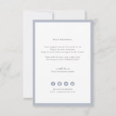 ロゴビエレガントジネス付きの埃っぽい青植物 サンキューカード (裏面)