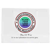 ロゴビジネスありがとうショッピングバッグカスタム ラージペーパーバッグ (裏面)