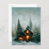 ロゴビジネスのクリスマスコテージはがき ポストカード (正面/裏面)