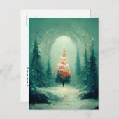 ロゴビジネスのクリスマスツリーはがき ポストカード (正面/裏面)