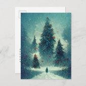 ロゴビジネスのクリスマスツリーはがき ポストカード (正面/裏面)