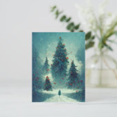 ロゴビジネスのクリスマスツリーはがき ポストカード (スタンド正面)