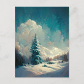 ロゴビジネスのクリスマスツリー横はがき ポストカード (正面)