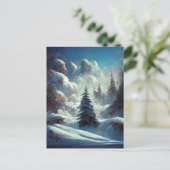 ロゴビジネスのクリスマスツリー横はがき ポストカード (スタンド正面)