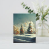 ロゴビジネスのクリスマスツリー横はがき ポストカード (スタンド正面)