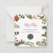 ロゴビジネスのクリスマス休暇の企業の追加 ノートカード (正面)