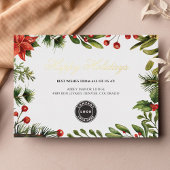 ロゴビジネスのクリスマス金ゴールドの追加 箔シーズンカード