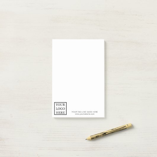 ロゴビジネスのプロモーションの追加シンプル方法 ポストイット (デスク上)