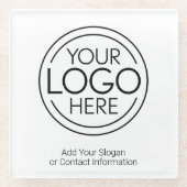 ロゴビジネスのミニマル企業のリストのモダン追加 ガラスコースター (正面)