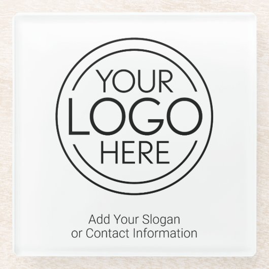 ロゴビジネスのミニマル企業のリストのモダン追加 ガラスコースター (正面)