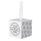 ロゴビジネスのミニマル企業のリストのモダン追加 キューブオーナメント (正面アングル)