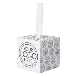 ロゴビジネスのミニマル企業のリストのモダン追加 キューブオーナメント