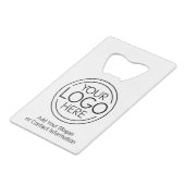 ロゴビジネスのミニマル企業のリストのモダン追加 クレジットカード栓抜き (正面アングル)