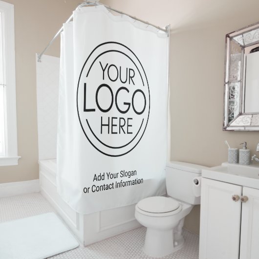 ロゴビジネスのミニマル企業のリストのモダン追加 シャワーカーテン (インサイチュ)