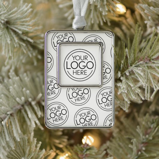 ロゴビジネスのミニマル企業のリストのモダン追加 シルバープレートフレームオーナメント (ツリー)